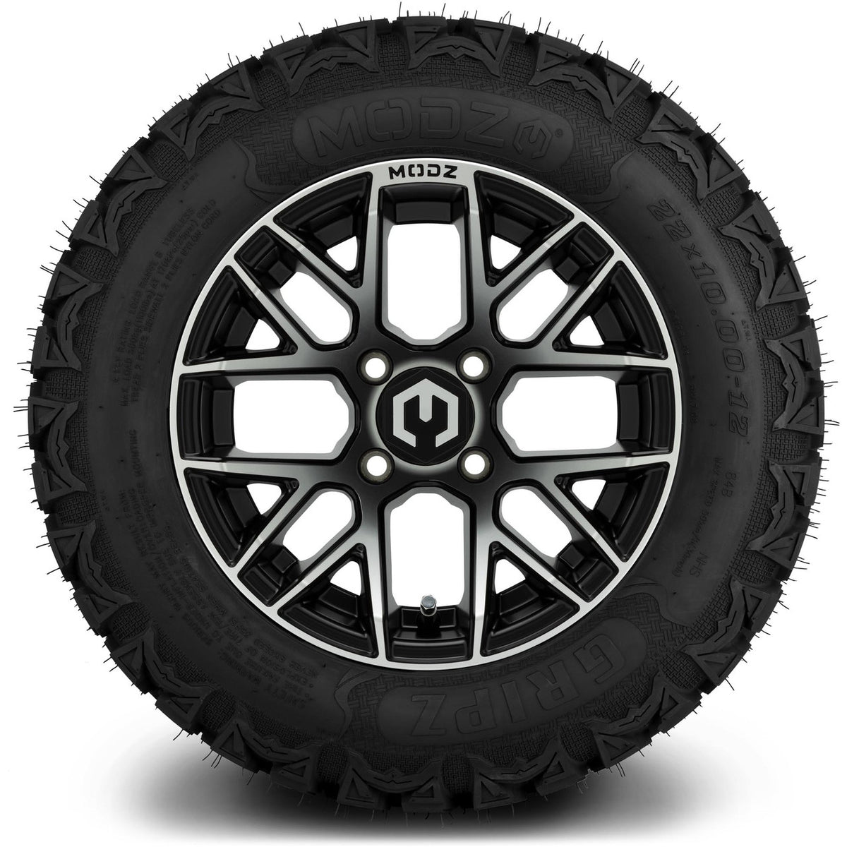 MODZ® 12" Matrix Machined Matte Black Wheels & Off-Road Tires Combo