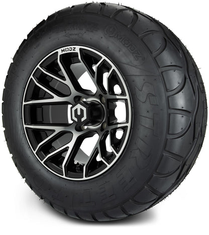 MODZ® 12" Matrix Machined Matte Black Wheels & Street Tires Combo