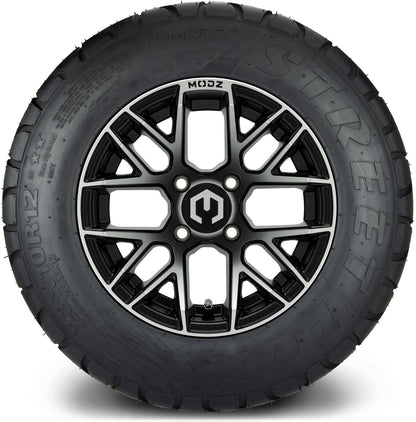 MODZ® 12" Matrix Machined Matte Black Wheels & Street Tires Combo