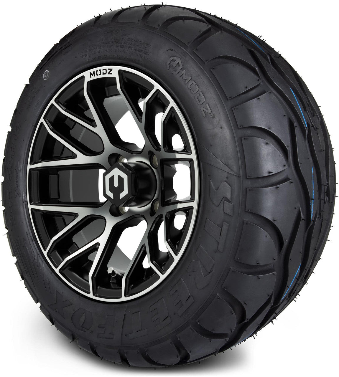 MODZ® 12" Matrix Machined Matte Black Wheels & Street Tires Combo