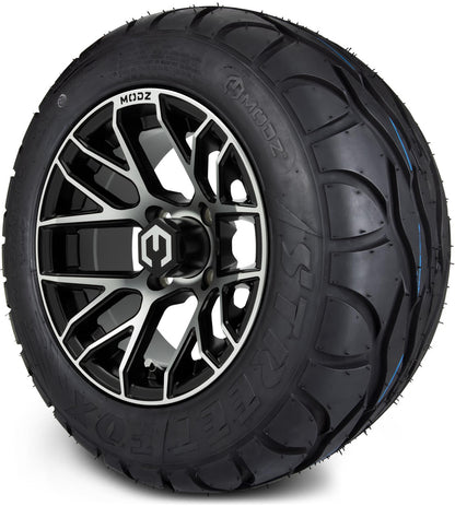 MODZ® 12" Matrix Machined Matte Black Wheels & Street Tires Combo