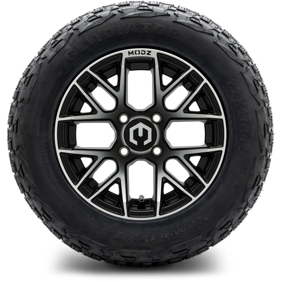 MODZ® 12" Matrix Machined Matte Black Wheels & Off-Road Tires Combo