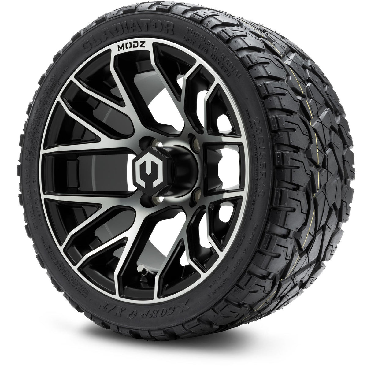 MODZ® 12" Matrix Machined Matte Black Wheels & Off-Road Tires Combo