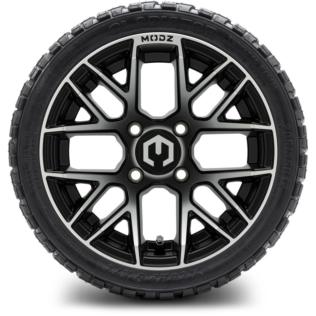 MODZ® 12" Matrix Machined Matte Black Wheels & Off-Road Tires Combo