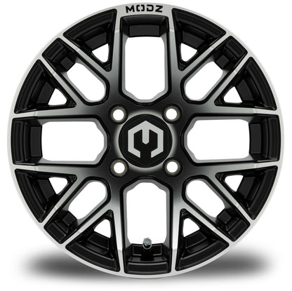 MODZ® Matrix Machined Matte Black 12" Golf Cart Wheel