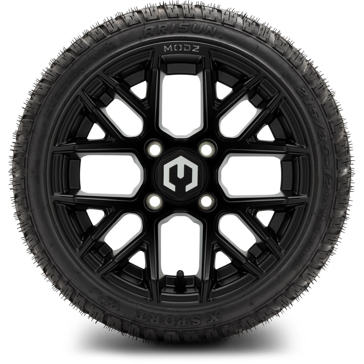 MODZ® 12" Matrix Matte Black Wheels & Street Tires Combo