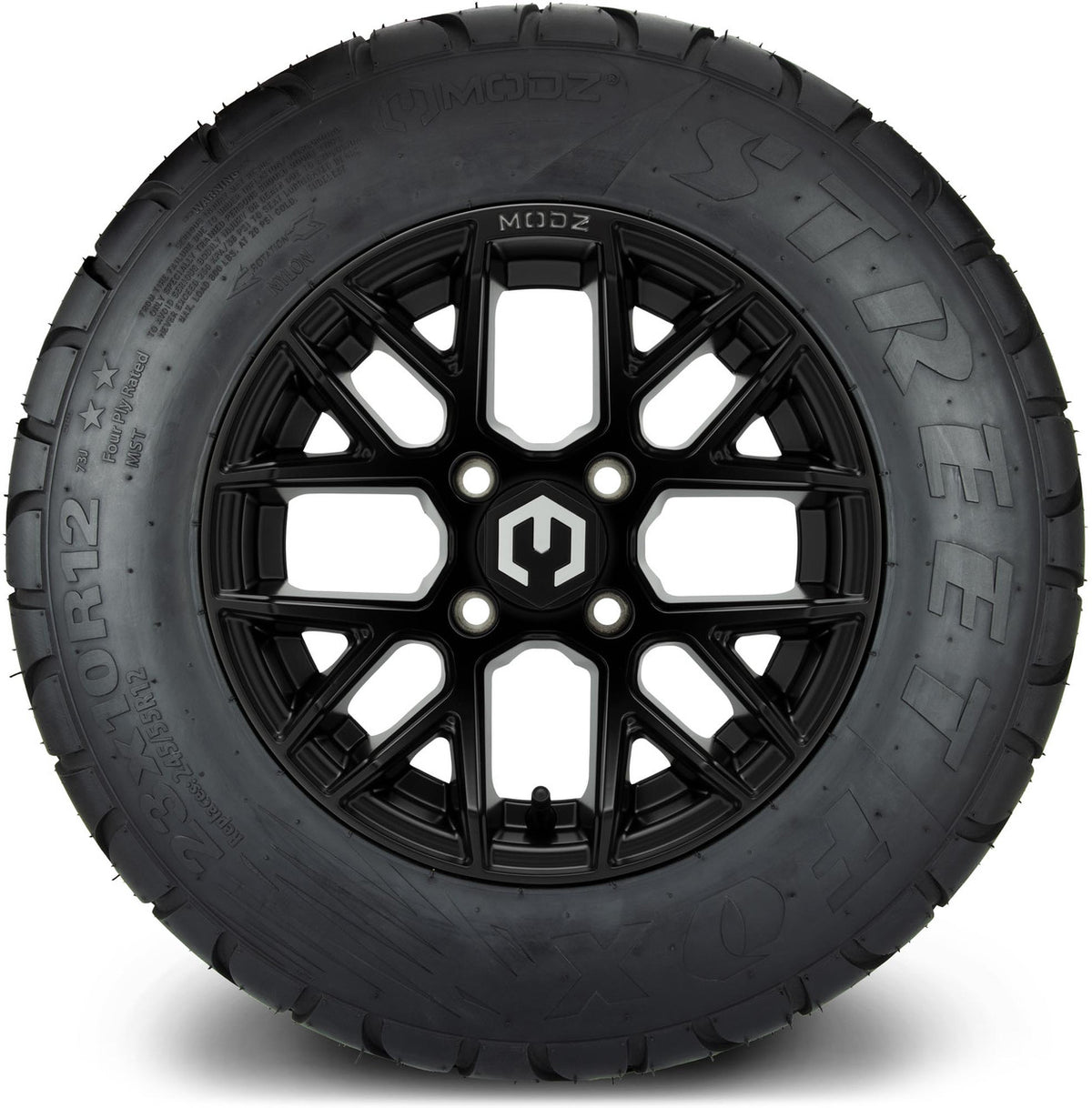 MODZ® 12" Matrix Matte Black Wheels & Street Tires Combo