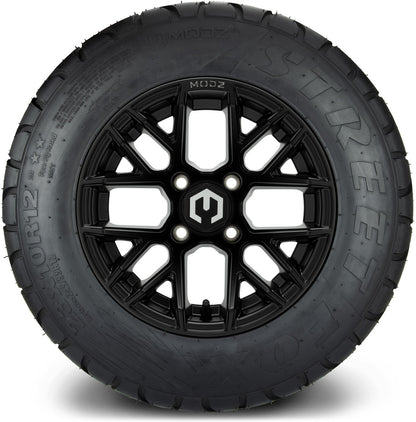 MODZ® 12" Matrix Matte Black Wheels & Street Tires Combo