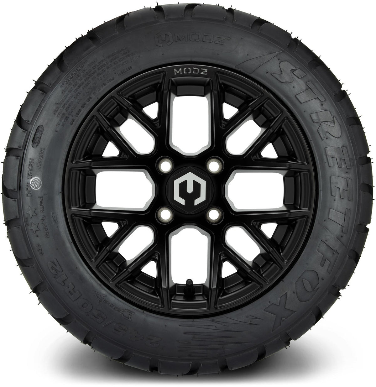 MODZ® 12" Matrix Matte Black Wheels & Street Tires Combo