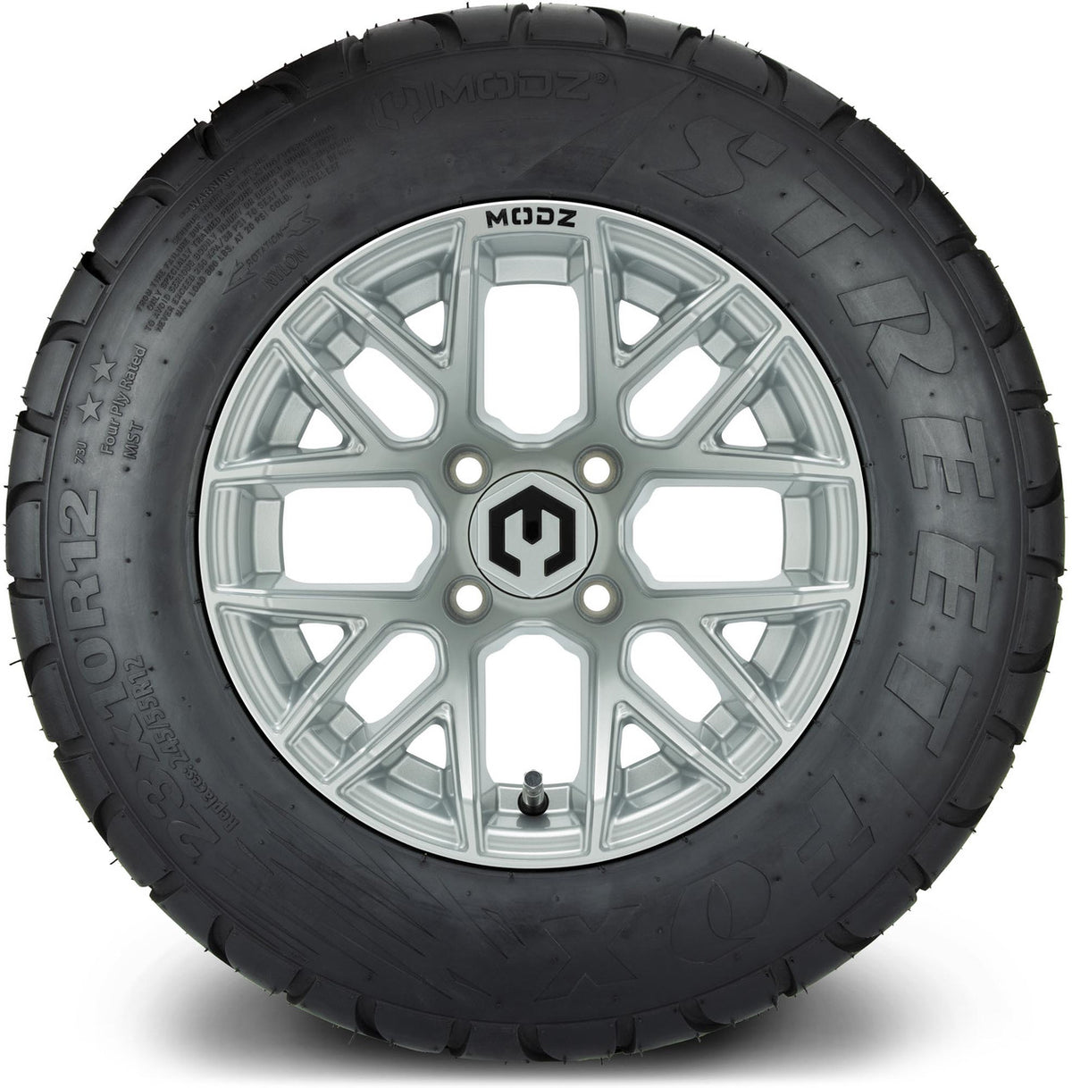 MODZ® 12" Matrix Silver Wheels & Street Tires Combo