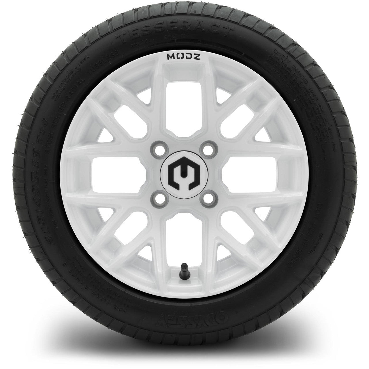 MODZ® 12" Matrix Glossy White Wheels & Street Tires Combo