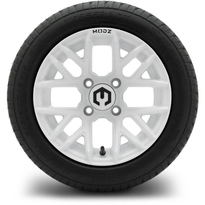 MODZ® 12" Matrix Glossy White Wheels & Street Tires Combo