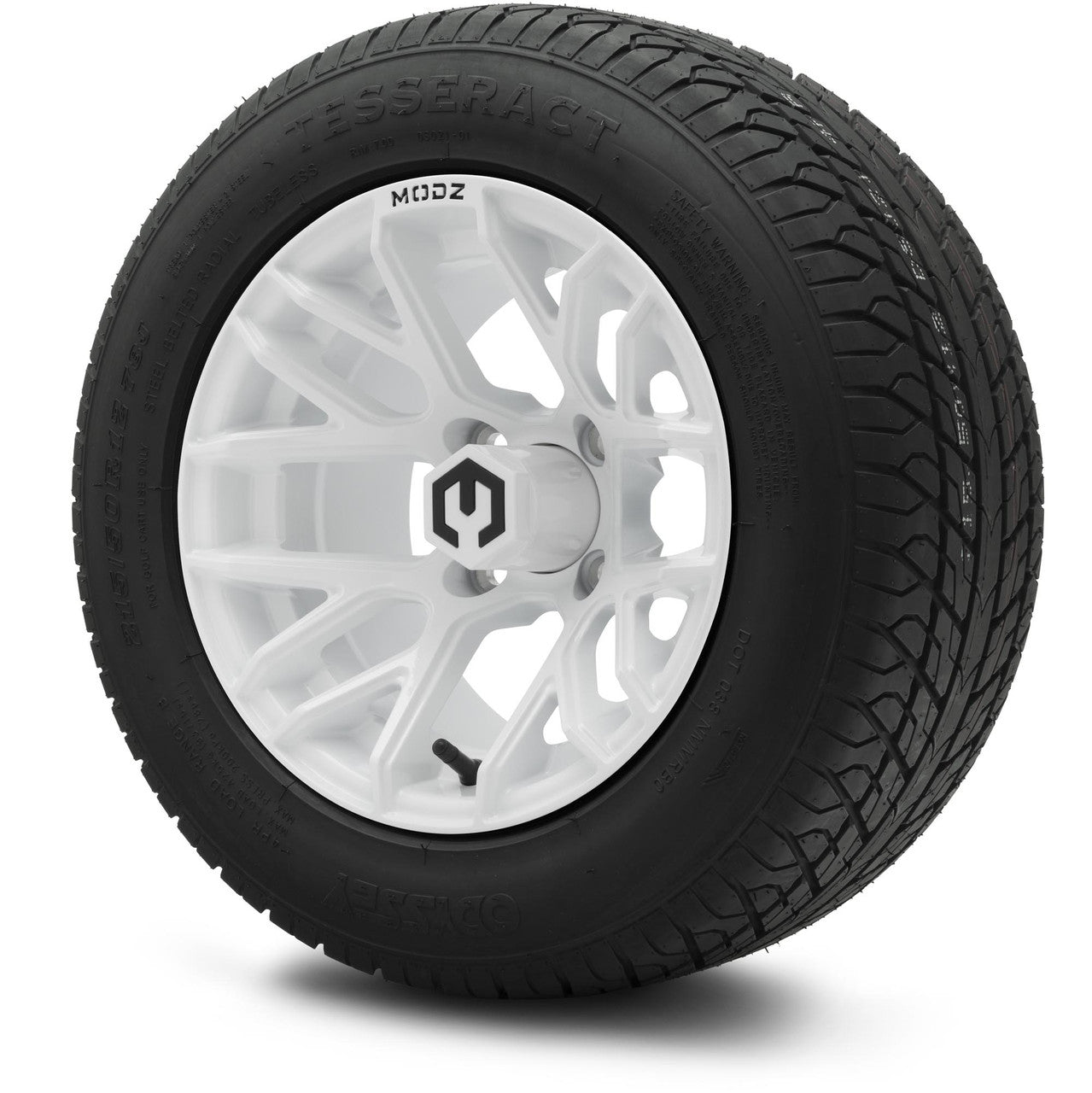 MODZ® 12" Matrix Glossy White Wheels & Street Tires Combo