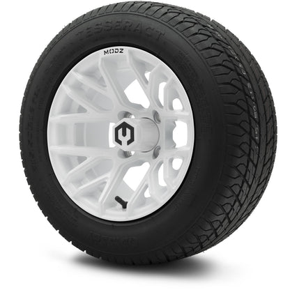 MODZ® 12" Matrix Glossy White Wheels & Street Tires Combo