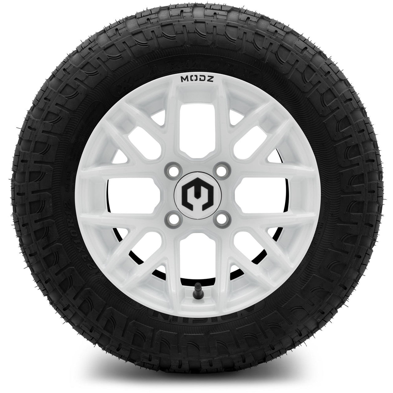 MODZ® 12" Matrix Glossy White Wheels & Off-Road Tires Combo
