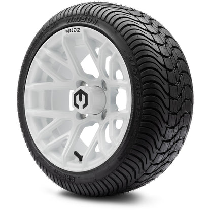 MODZ® 12" Matrix Glossy White Wheels & Street Tires Combo