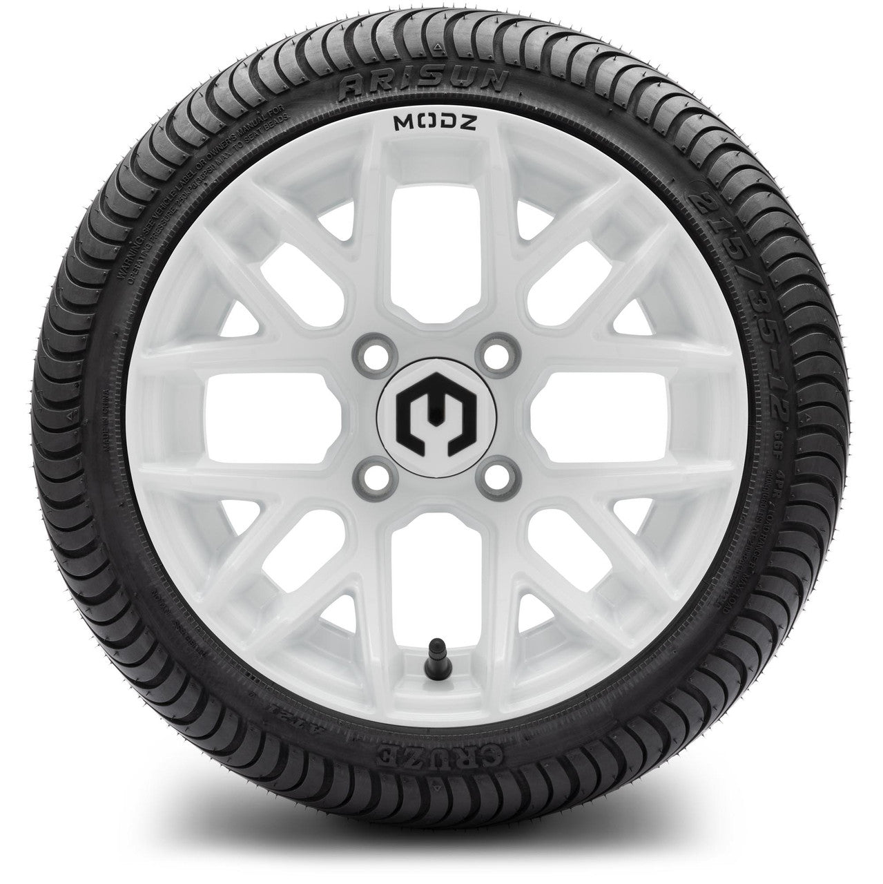 MODZ® 12" Matrix Glossy White Wheels & Street Tires Combo