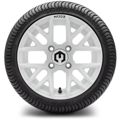 MODZ® 12" Matrix Glossy White Wheels & Street Tires Combo