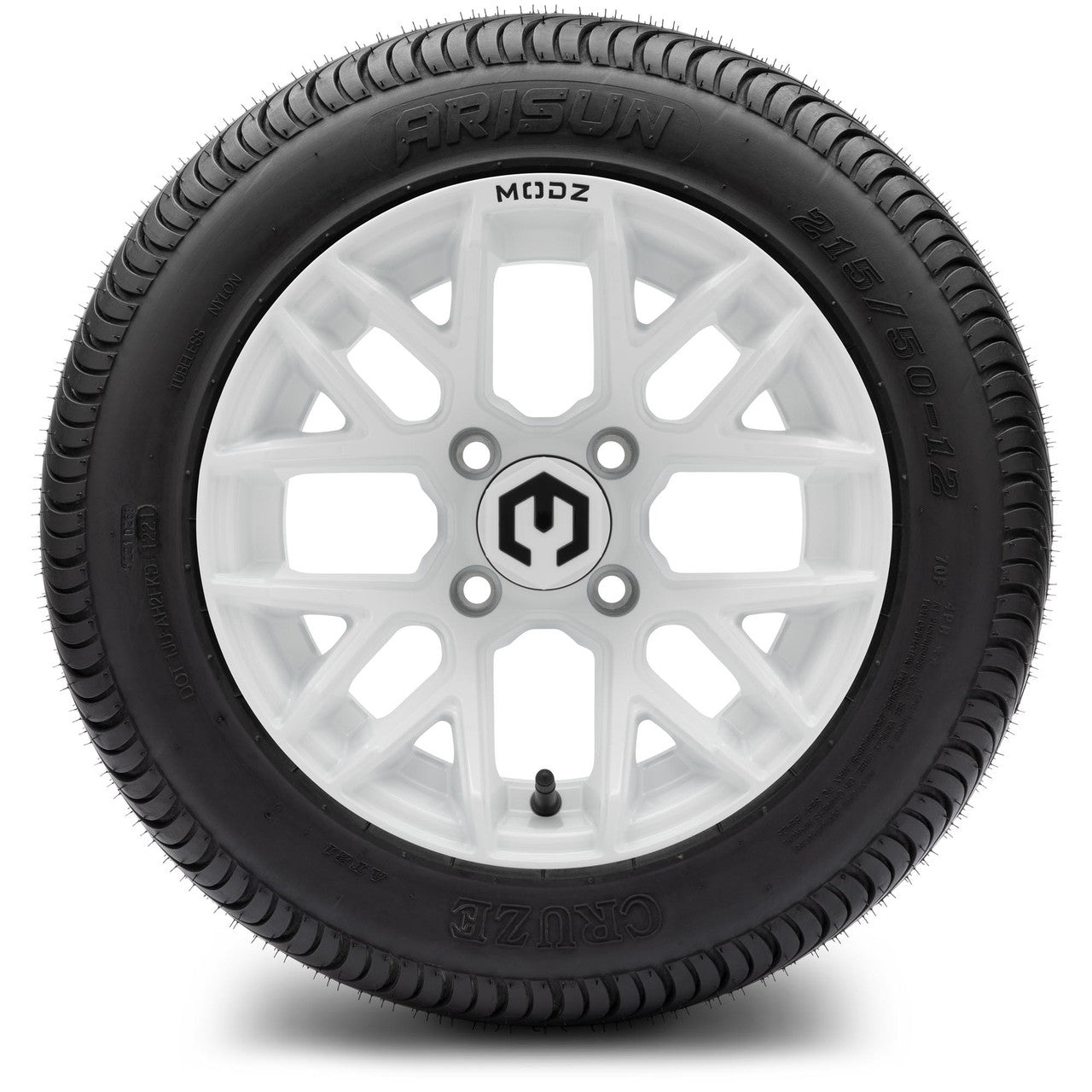 MODZ® 12" Matrix Glossy White Wheels & Street Tires Combo