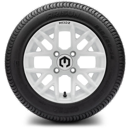 MODZ® 12" Matrix Glossy White Wheels & Street Tires Combo