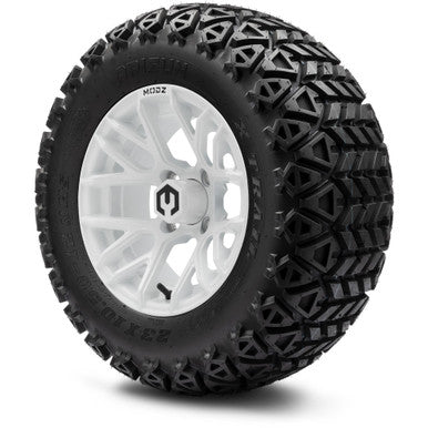 MODZ® 12" Matrix Glossy White Wheels & Off-Road Tires Combo