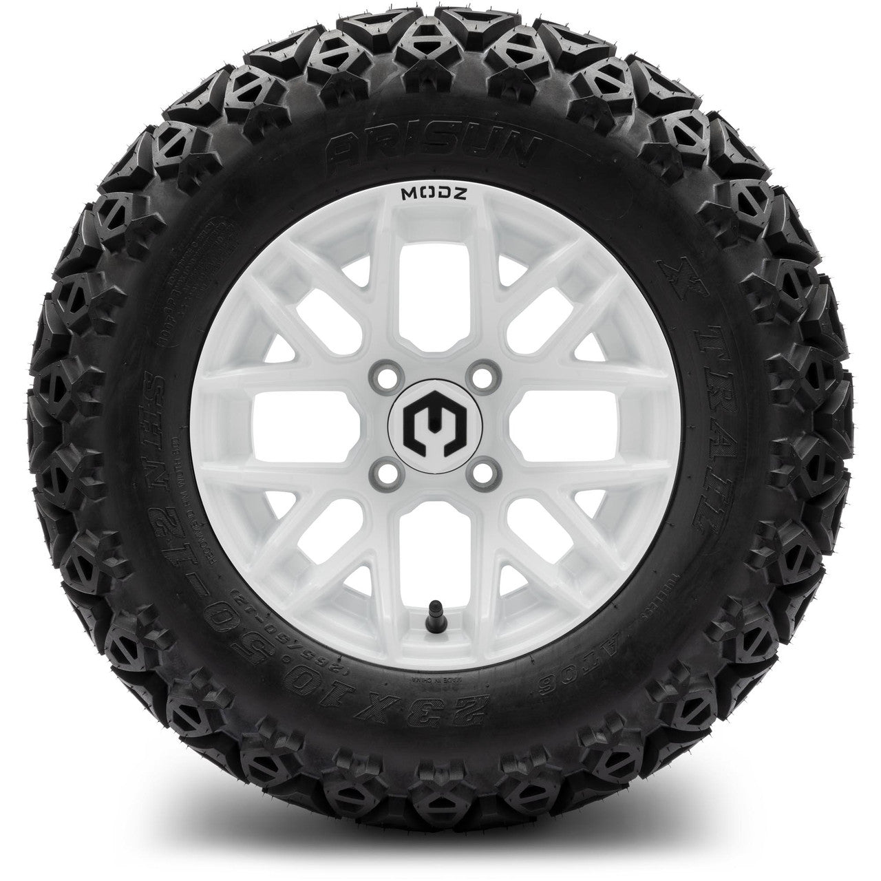 MODZ® 12" Matrix Glossy White Wheels & Off-Road Tires Combo