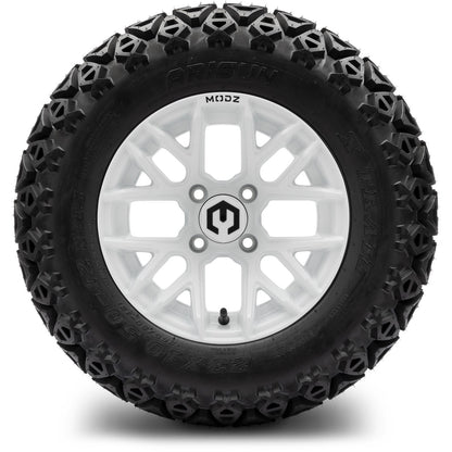 MODZ® 12" Matrix Glossy White Wheels & Off-Road Tires Combo
