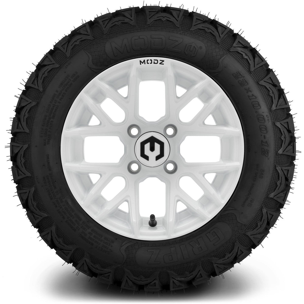 MODZ® 12" Matrix Glossy White Wheels & Off-Road Tires Combo