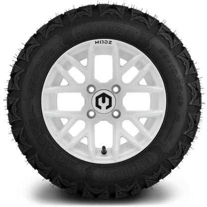 MODZ® 12" Matrix Glossy White Wheels & Off-Road Tires Combo