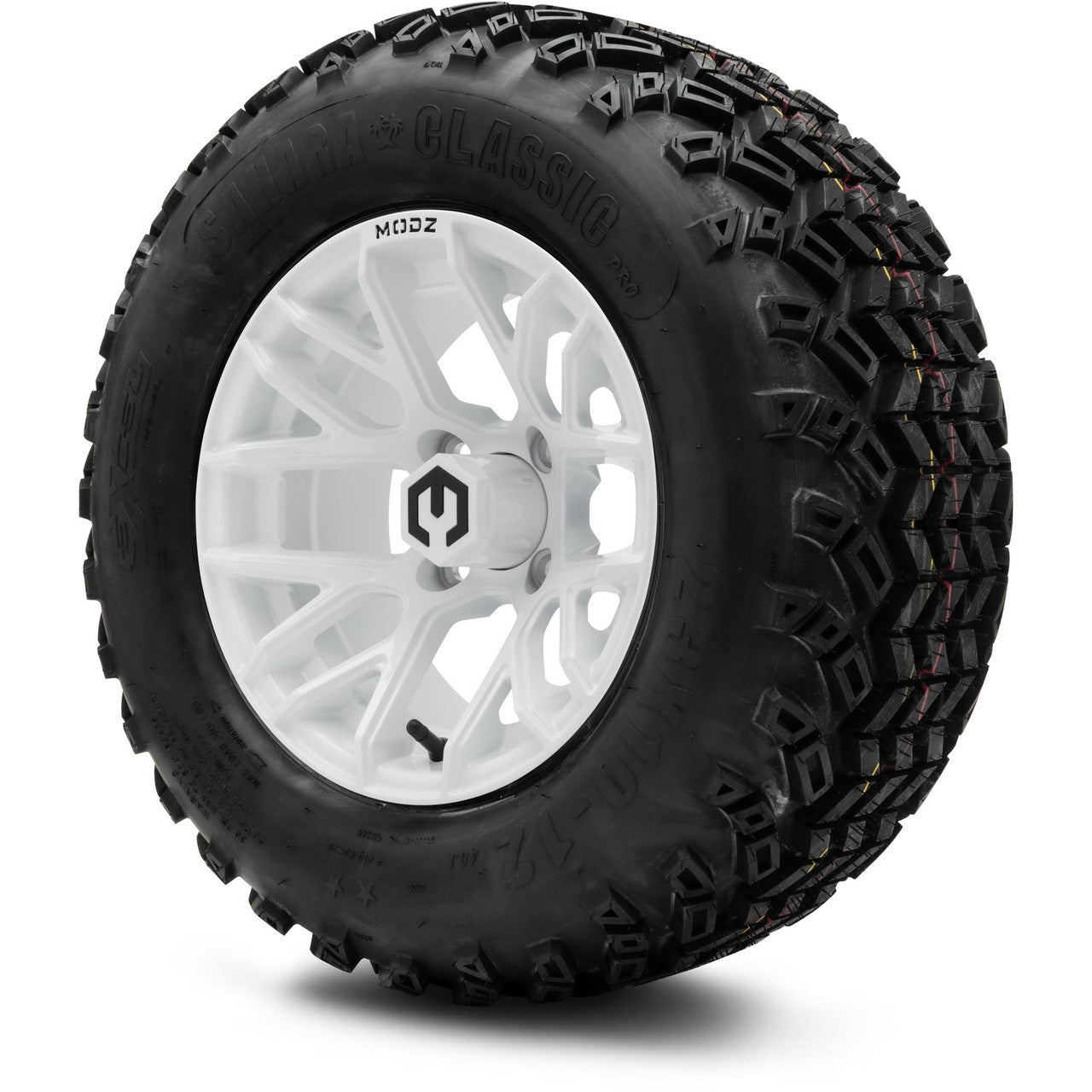 MODZ® 12" Matrix Glossy White Wheels & Off-Road Tires Combo