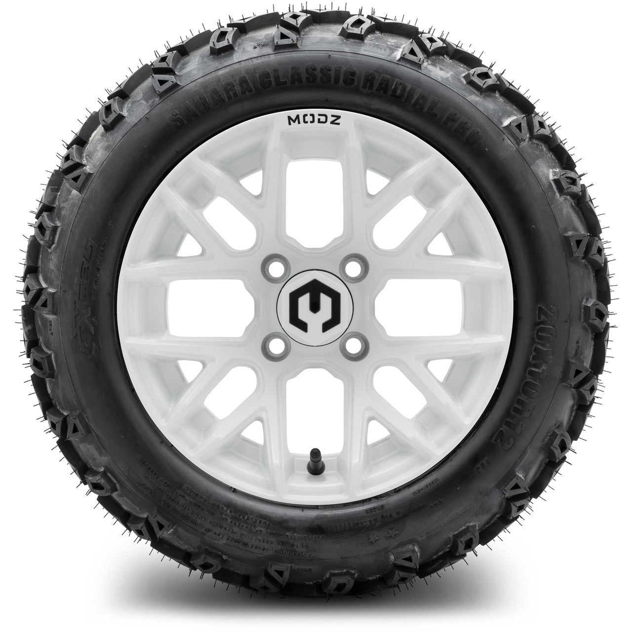 MODZ® 12" Matrix Glossy White Wheels & Off-Road Tires Combo