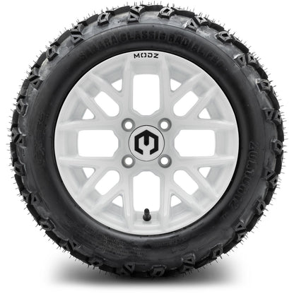 MODZ® 12" Matrix Glossy White Wheels & Off-Road Tires Combo