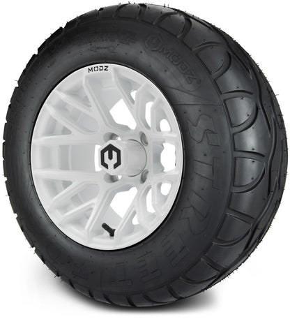 MODZ® 12" Matrix Glossy White Wheels & Street Tires Combo