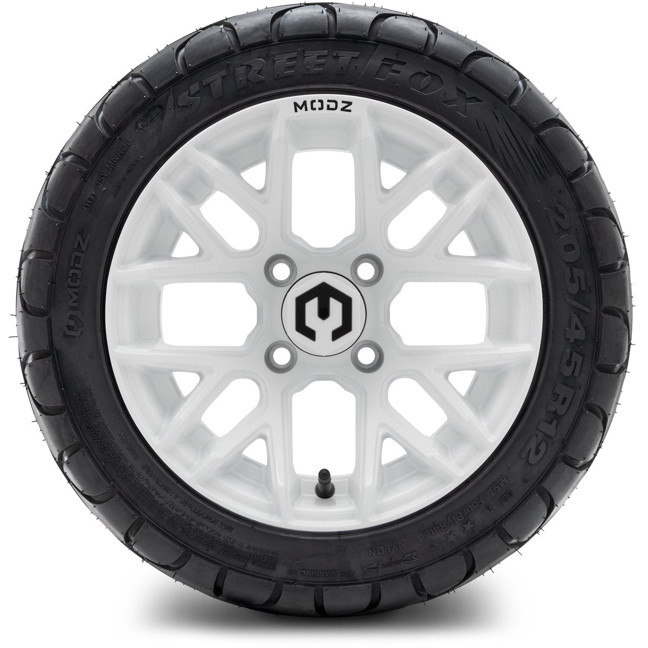 MODZ® 12" Matrix Glossy White Wheels & Street Tires Combo