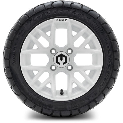 MODZ® 12" Matrix Glossy White Wheels & Street Tires Combo