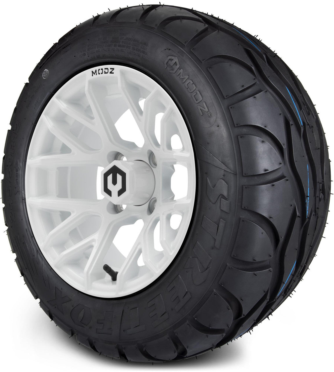MODZ® 12" Matrix Glossy White Wheels & Street Tires Combo