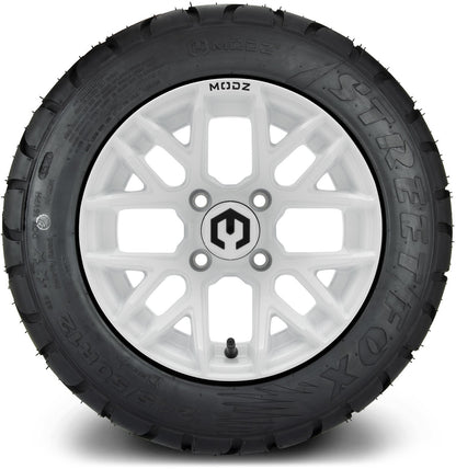 MODZ® 12" Matrix Glossy White Wheels & Street Tires Combo