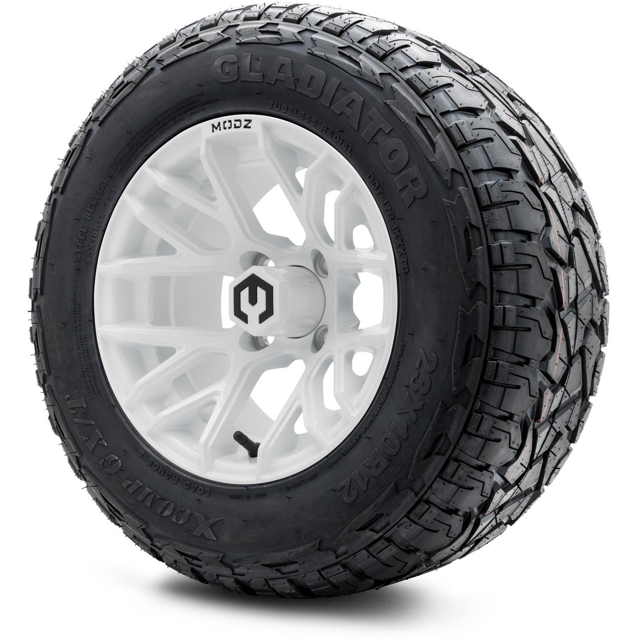 MODZ® 12" Matrix Glossy White Wheels & Off-Road Tires Combo