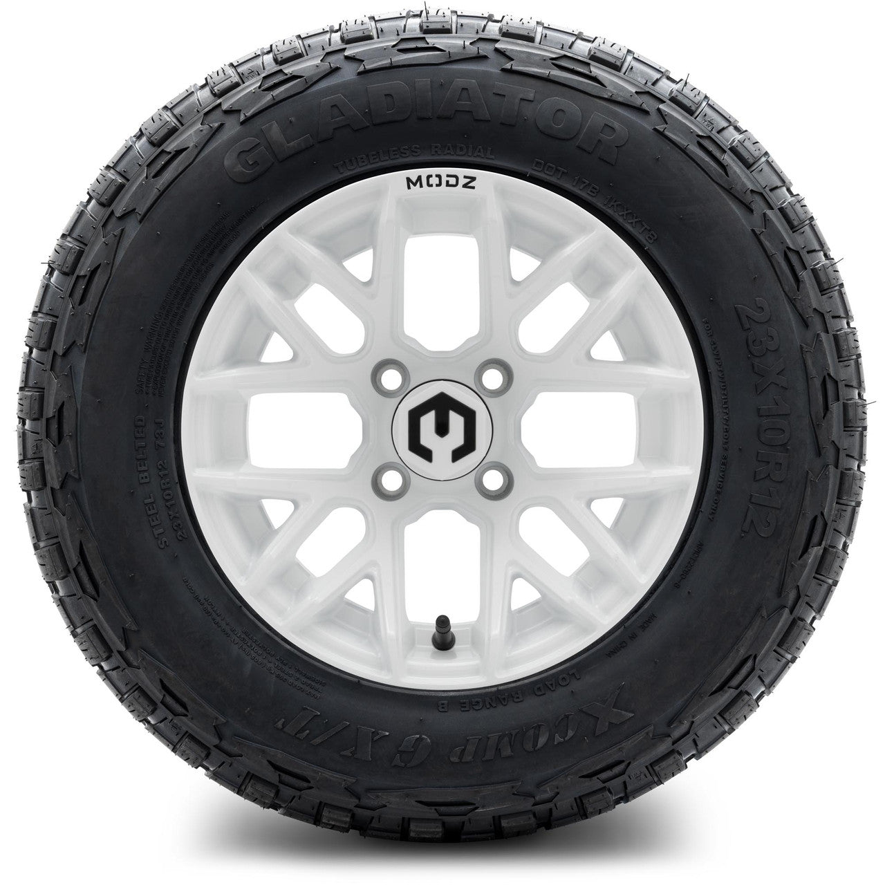 MODZ® 12" Matrix Glossy White Wheels & Off-Road Tires Combo