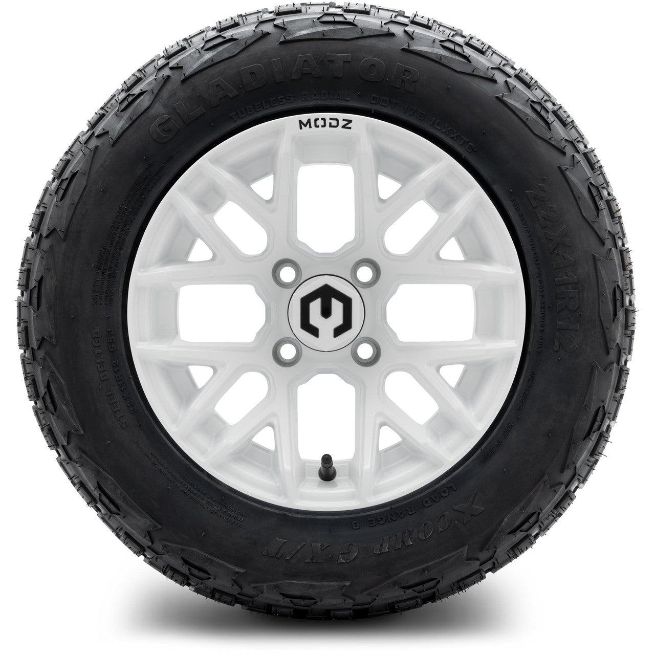 MODZ® 12" Matrix Glossy White Wheels & Off-Road Tires Combo
