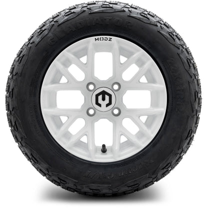 MODZ® 12" Matrix Glossy White Wheels & Off-Road Tires Combo