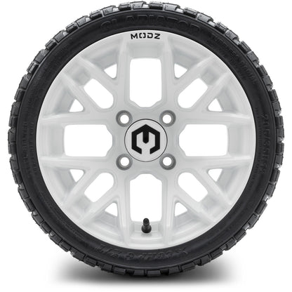 MODZ® 12" Matrix Glossy White Wheels & Off-Road Tires Combo