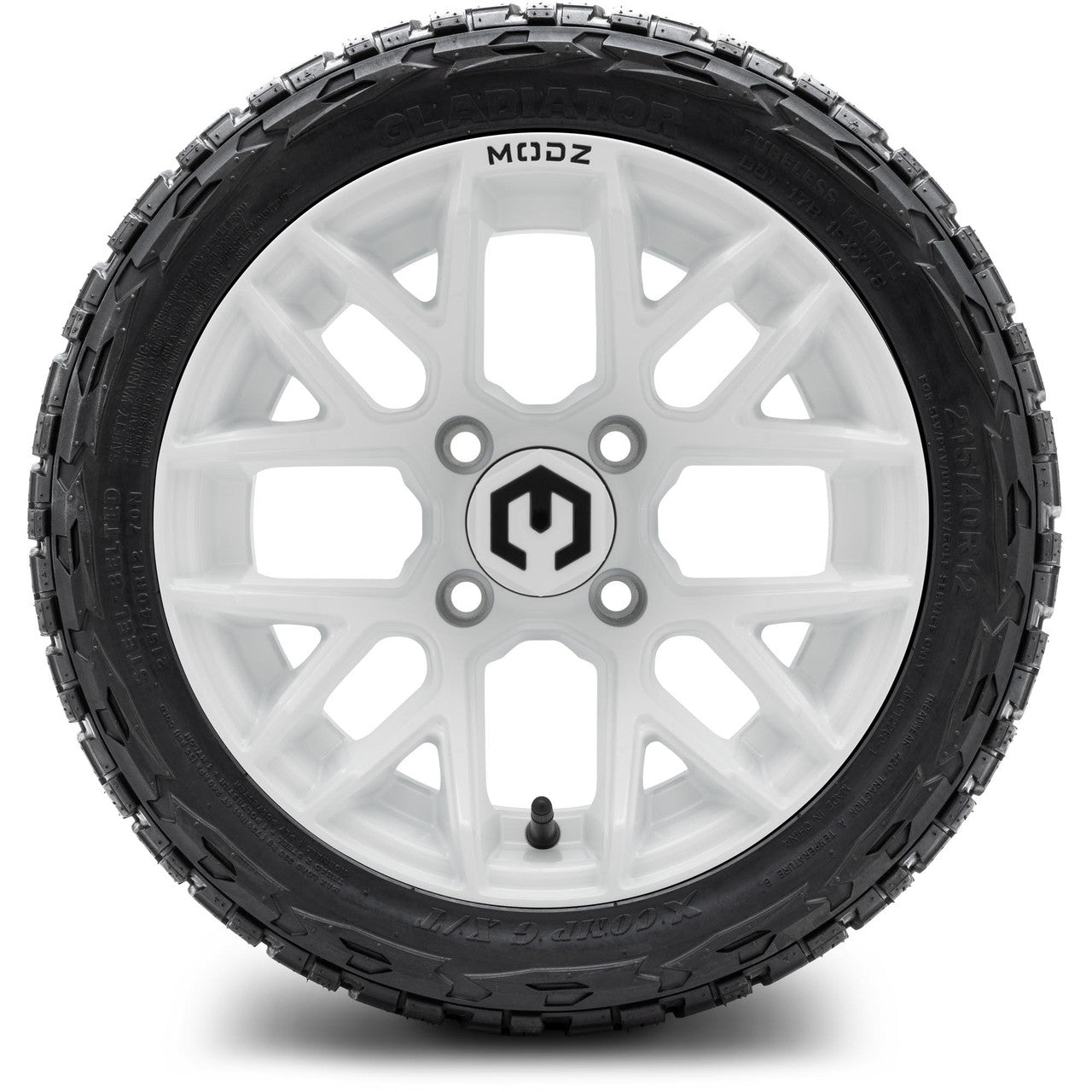 MODZ® 12" Matrix Glossy White Wheels & Off-Road Tires Combo