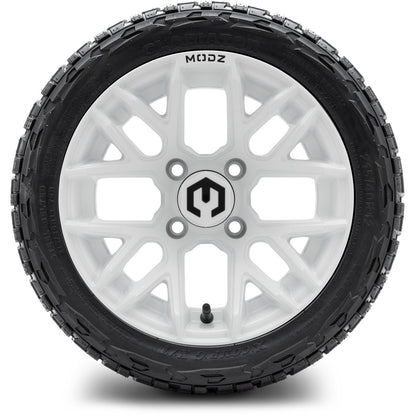 MODZ® 12" Matrix Glossy White Wheels & Off-Road Tires Combo