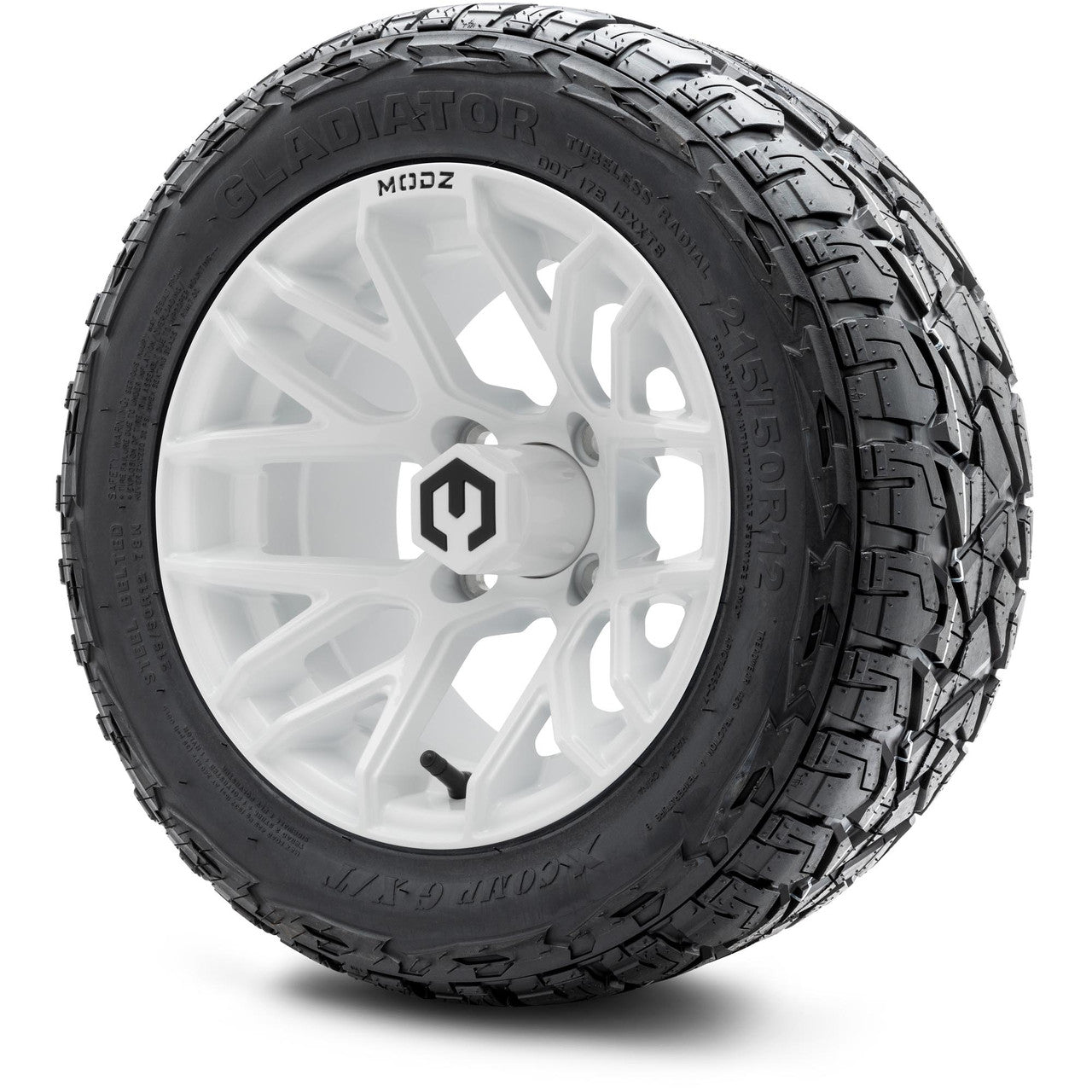 MODZ® 12" Matrix Glossy White Wheels & Off-Road Tires Combo