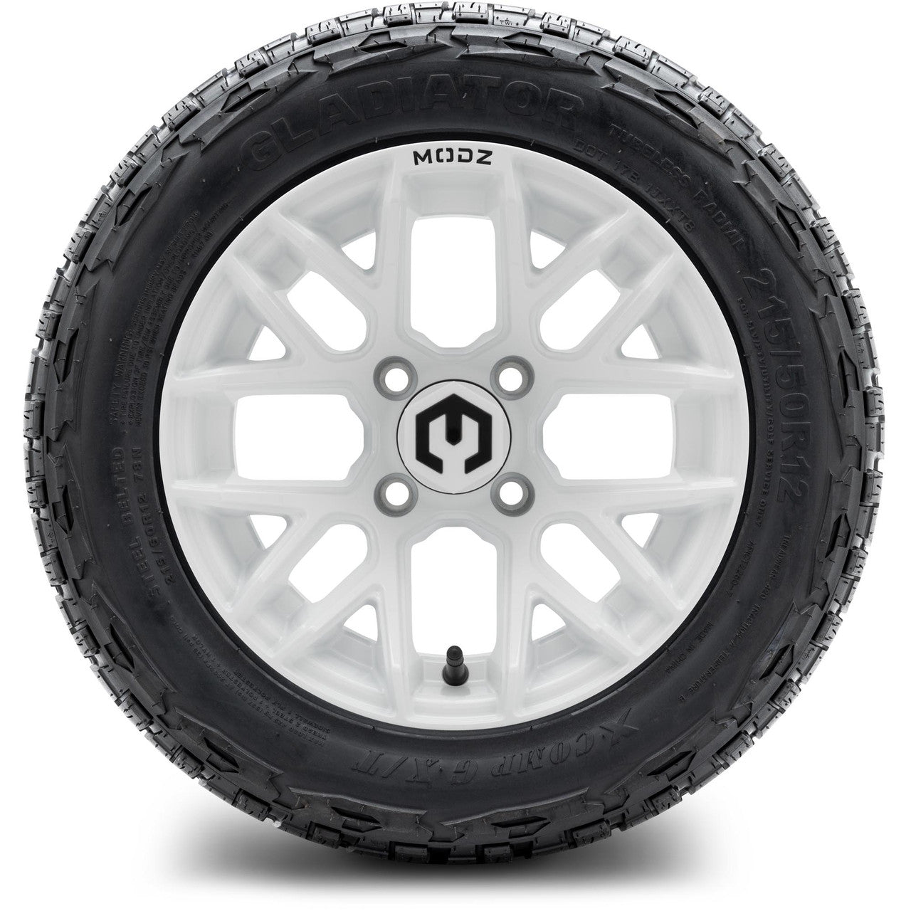 MODZ® 12" Matrix Glossy White Wheels & Off-Road Tires Combo