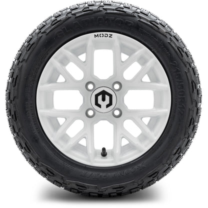 MODZ® 12" Matrix Glossy White Wheels & Off-Road Tires Combo
