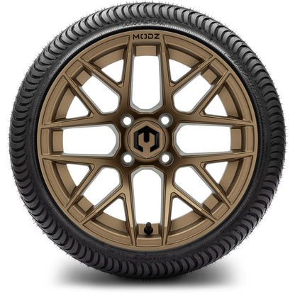 MODZ® 14" Matrix Matte Bronze Wheels & Street Tires Combo