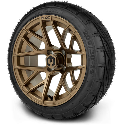 MODZ® 14" Matrix Matte Bronze Wheels & Street Tires Combo