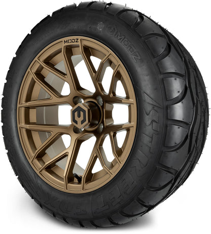 MODZ® 14" Matrix Matte Bronze Wheels & Street Tires Combo